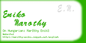 eniko marothy business card